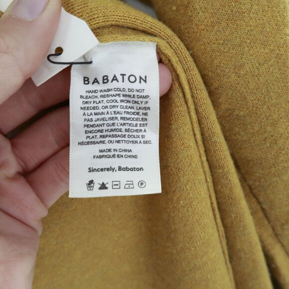 Babaton Wool Knit Long Cardigan Womens S Mustard NW)T Duster Staple Capsule Boho - Picture 3 of 10